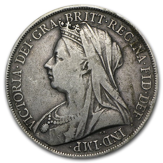 1893-1900 Great Britain Silver Crown Victoria Avg Circ