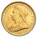 1893-1901 Australia Gold Sovereign Victoria Veil Head AU