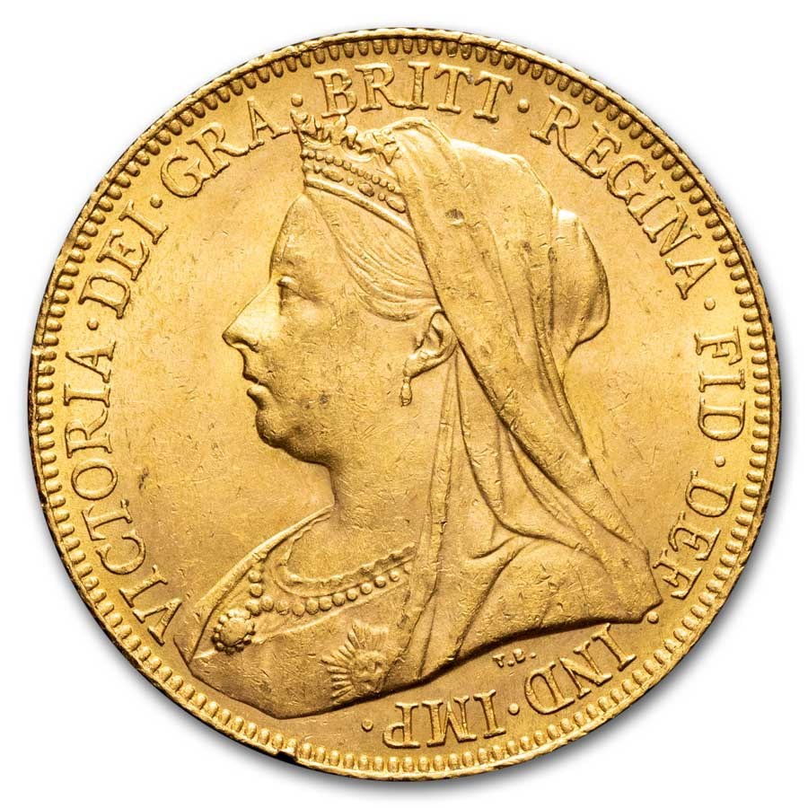 1893-1901 Australia Gold Sovereign Victoria Veil Head BU