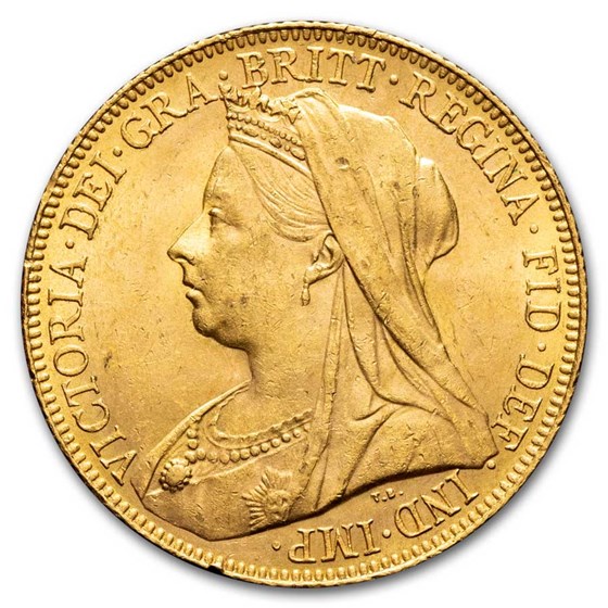 1893-1901 Australia Gold Sovereign Victoria Veil Head BU 1893-1901 Australia Gold Sovereign Victoria Veil Head BU