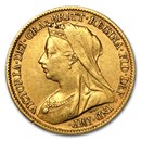 1893-1901 Great Britain Gold Half Sov Victoria Veil Head Avg Circ