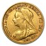 1893-1901 Great Britain Gold Half Sov Victoria Veil Head Avg Circ