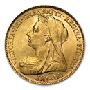 1893-1901 Great Britain Gold Half Sov. Victoria Veil Head BU