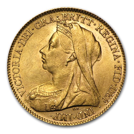 1893-1901 Great Britain Gold Half Sov. Victoria Veil Head BU 1893-1901 Great Britain Gold Half Sov. Victoria Veil Head BU