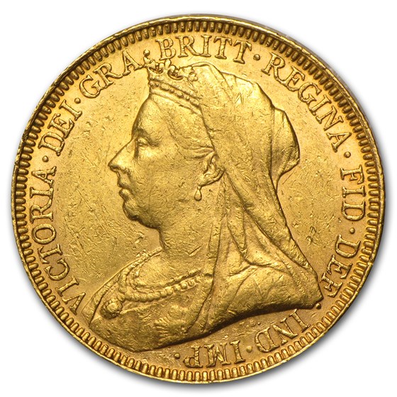 1893-1901 Great Britain Gold Sov. Victoria Veil Head (Avg Circ) 1893-1901 Great Britain Gold Sov. Victoria Veil Head (Avg Circ)