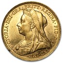 1893-1901 Great Britain Gold Sov Victoria Veil Head BU