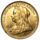 1893-1901 Great Britain Gold Sovereign Victoria Veil Head BU