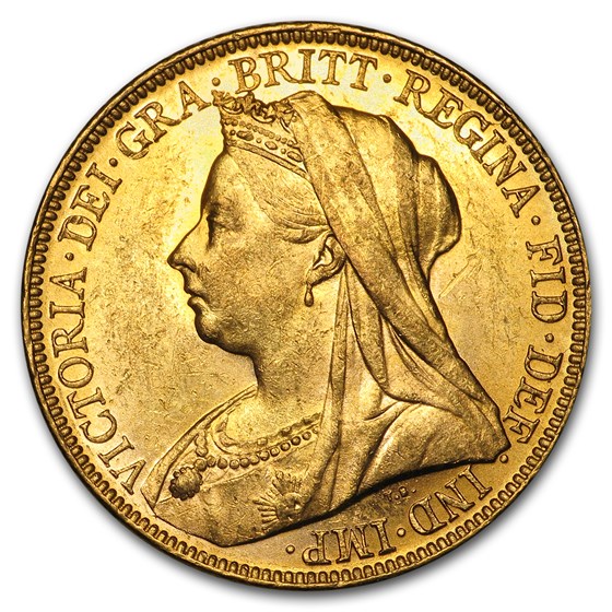 1893-1901-M Australia Gold Sovereign Victoria Veil Head BU 1893-1901-M Australia Gold Sovereign Victoria Veil Head BU