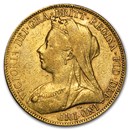 1893-1901-P Australia Gold Sovereign Victoria Veil Head Avg Circ