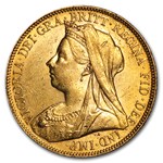 1893-1901-P Australia Gold Sovereign Victoria Veil Head BU
