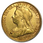 1893-1901-S Australia Gold Sovereign Victoria Veil Head Avg Circ