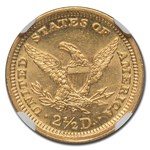 1893 $2.50 Liberty Gold Quarter Eagle MS-62 NGC