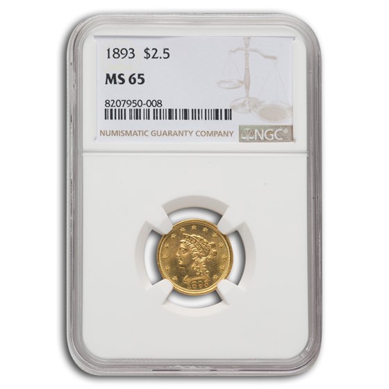 1893 $2.50 Liberty Gold Quarter Eagle MS-65 NGC 1893 $2.50 Liberty Gold Quarter Eagle MS-65 NGC