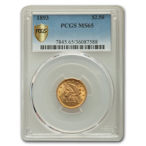 1893 $2.50 Liberty Gold Quarter Eagle MS-65 PCGS 1893 $2.50 Liberty Gold Quarter Eagle MS-65 PCGS