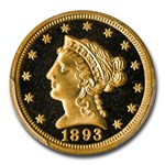 1893 $2.50 Liberty Gold Quarter Eagle PR-66 DCAM PCGS CAC