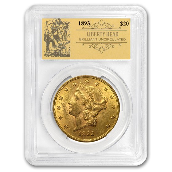1893 $20 Liberty Gold Double Eagle BU PCGS (Prospector Label) 1893 $20 Liberty Gold Double Eagle BU PCGS (Prospector Label)