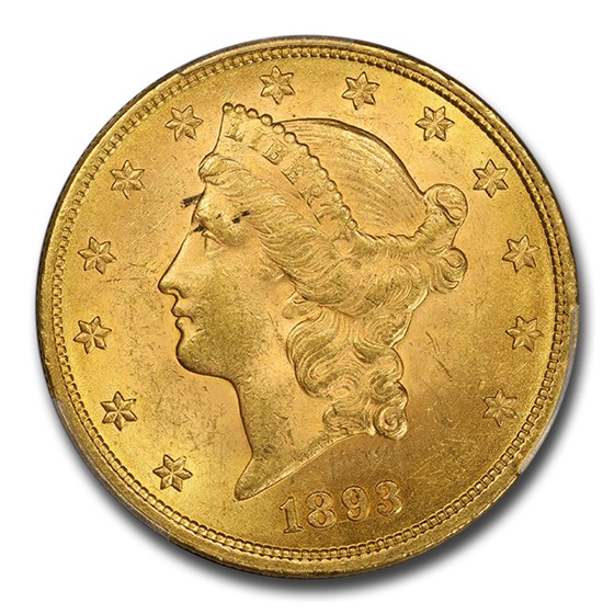 1893 $20 Liberty Gold Double Eagle MS-62 PCGS CAC