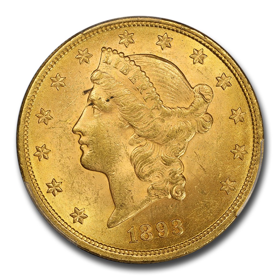 1893 P Liberty Head $20 Gold Double Eagle