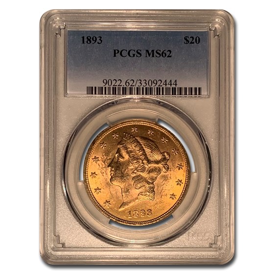 1893 $20 Liberty Gold Double Eagle MS-62 PCGS