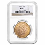 1893 $20 Liberty Gold Double Eagle MS-63 NGC