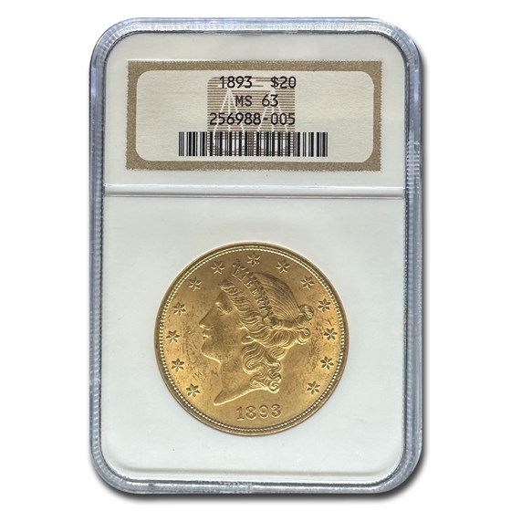 1893 $20 Liberty Gold Double Eagle MS-63 NGC