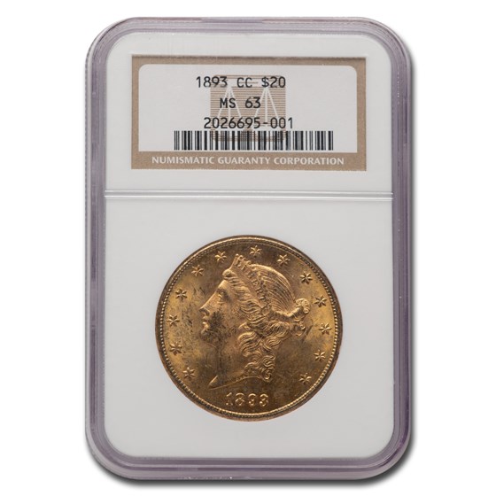 1893 $20 Liberty Gold Double Eagle MS-63 NGC 1893 $20 Liberty Gold Double Eagle MS-63 NGC