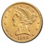 1893 $5 Liberty Gold Half Eagle BU
