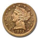 1893 $5 Liberty Gold Half Eagle MS-61 PCGS (PL)