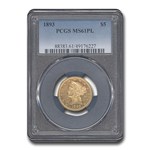 1893 $5 Liberty Gold Half Eagle MS-61 PCGS (PL)