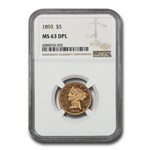 1893 $5 Liberty Gold Half Eagle MS-63 NGC (DPL)