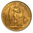 1893-A France Gold 20 Francs Angel MS-63 PCGS
