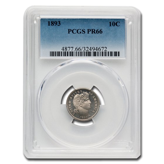 1893 Barber Dime PR-66 PCGS 1893 Barber Dime PR-66 PCGS
