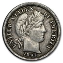 1893 Barber Dime XF