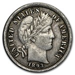 1893 Barber Dime XF