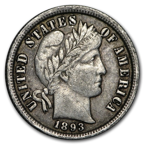 1893 Barber Dime XF 1893 Barber Dime XF