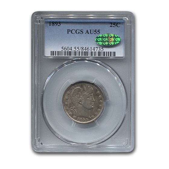 1893 Barber Half Dollar AU-55 PCGS CAC 1893 Barber Half Dollar AU-55 PCGS CAC
