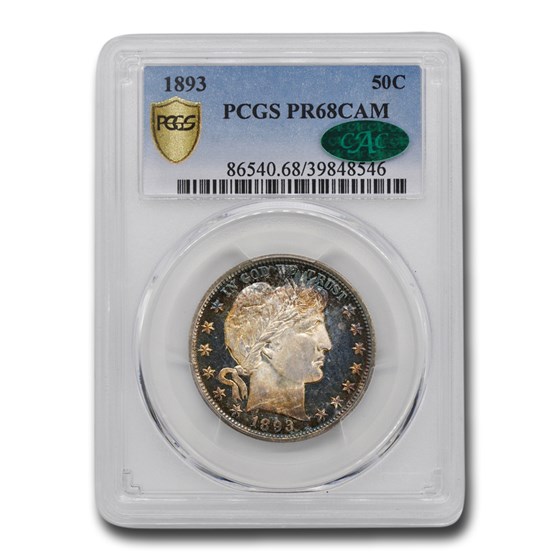 1893 Barber Half Dollar PR-68 Cameo PCGS CAC 1893 Barber Half Dollar PR-68 Cameo PCGS CAC
