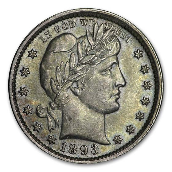 1893 Barber Quarter AU 1893 Barber Quarter AU