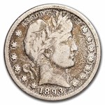 1893 Barber Quarter Fine