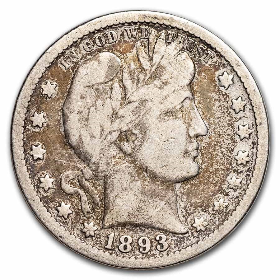 1893 Barber Quarter Fine