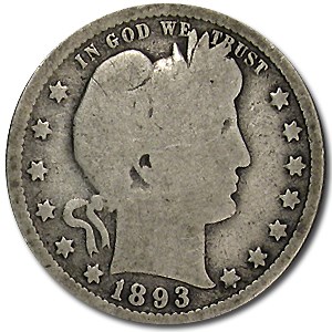 1893 Barber Quarter Good/VG