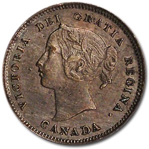 1893 Canada 5 Cents AU 1893 Canada 5 Cents AU