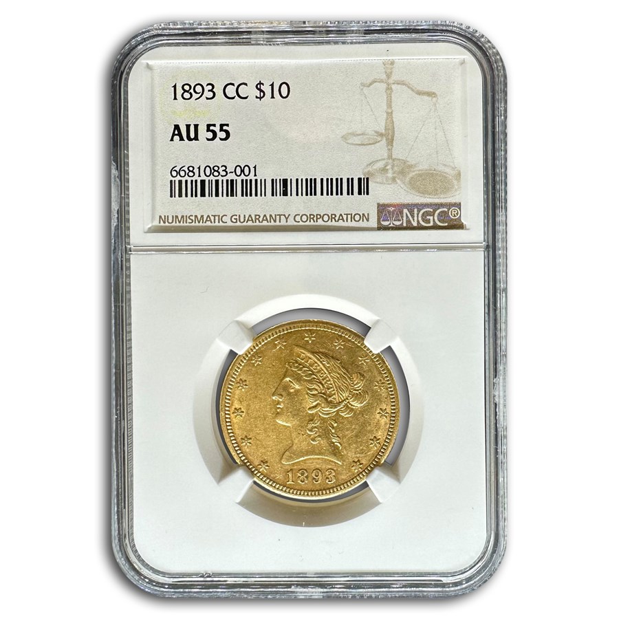 1893-CC $10 Liberty Gold Eagle AU-55 NGC