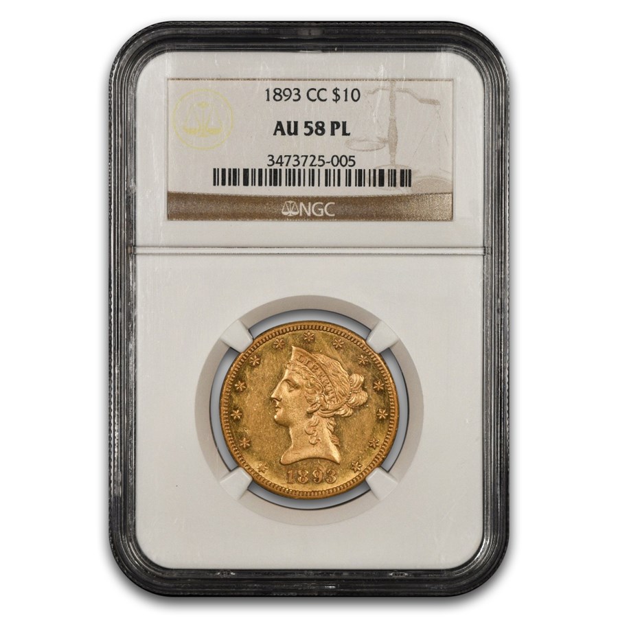 1893-CC $10 Liberty Gold Eagle AU-58 NGC (PL)