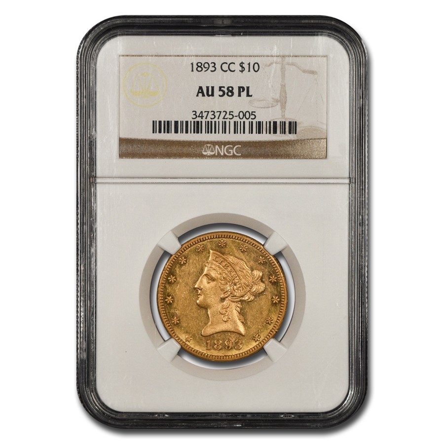 1893-CC $10 Liberty Gold Eagle AU-58 NGC (PL)
