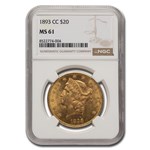 1893-CC $20 Liberty Gold Double Eagle MS-61 NGC
