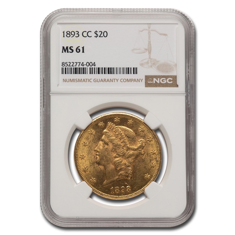 1893-CC $20 Liberty Gold Double Eagle MS-61 NGC