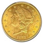 1893-CC $20 Liberty Gold Double Eagle MS-63 PCGS