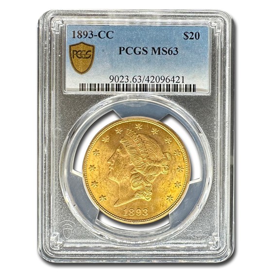 1893-CC $20 Liberty Gold Double Eagle MS-63 PCGS 1893-CC $20 Liberty Gold Double Eagle MS-63 PCGS