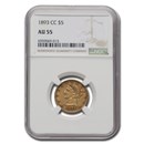 1893-CC $5 Liberty Gold Half Eagle AU-55 NGC